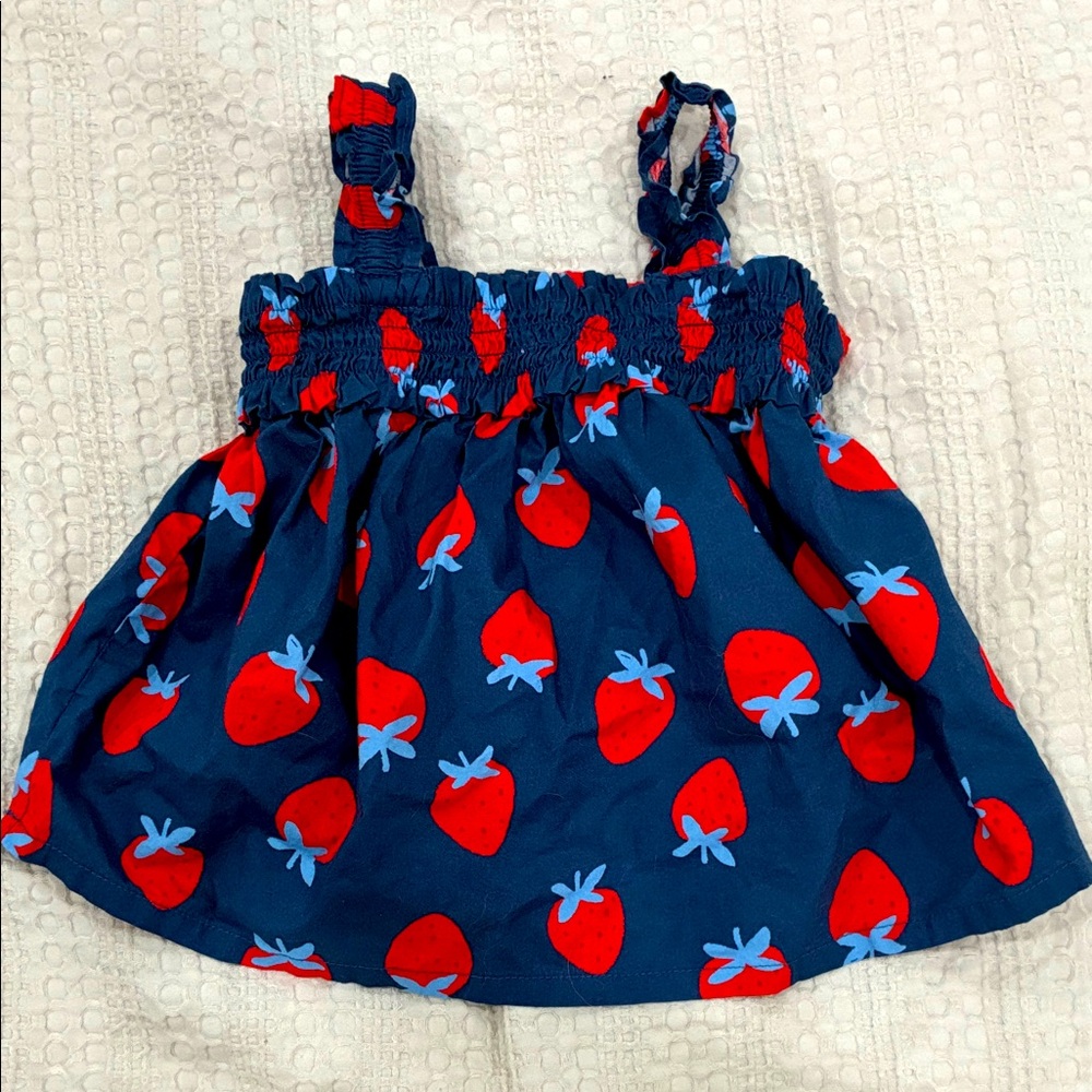 Carter's Navy Tank Top with Red Strawberry Print